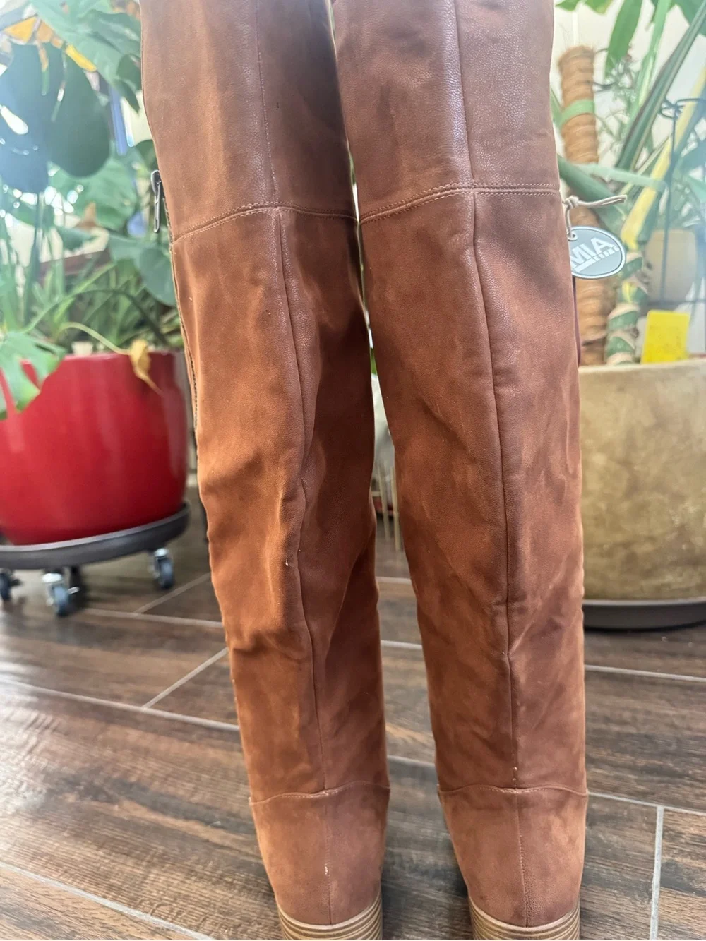 MIA Carsyn Brown Faux Leather Over-The-Knee Boots Size 9.5 NWT